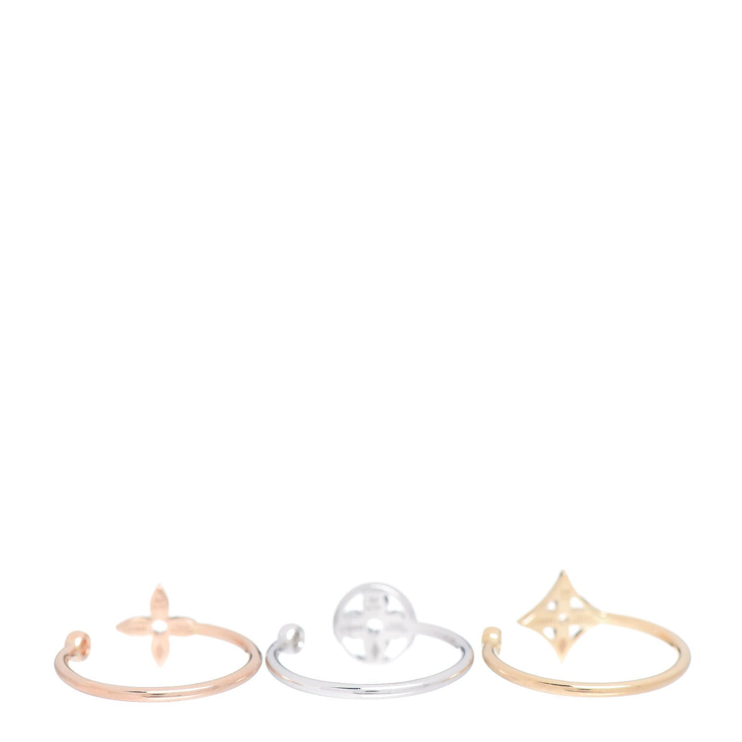 18k White Yellow Pink Gold Diamond Monogram Idylle Rings 54 7