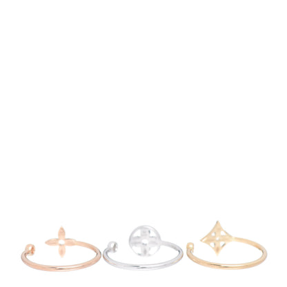 Louis Vuitton 18k White Yellow Pink Gold Diamond Monogram Idylle Rings 54 7 4 of 6