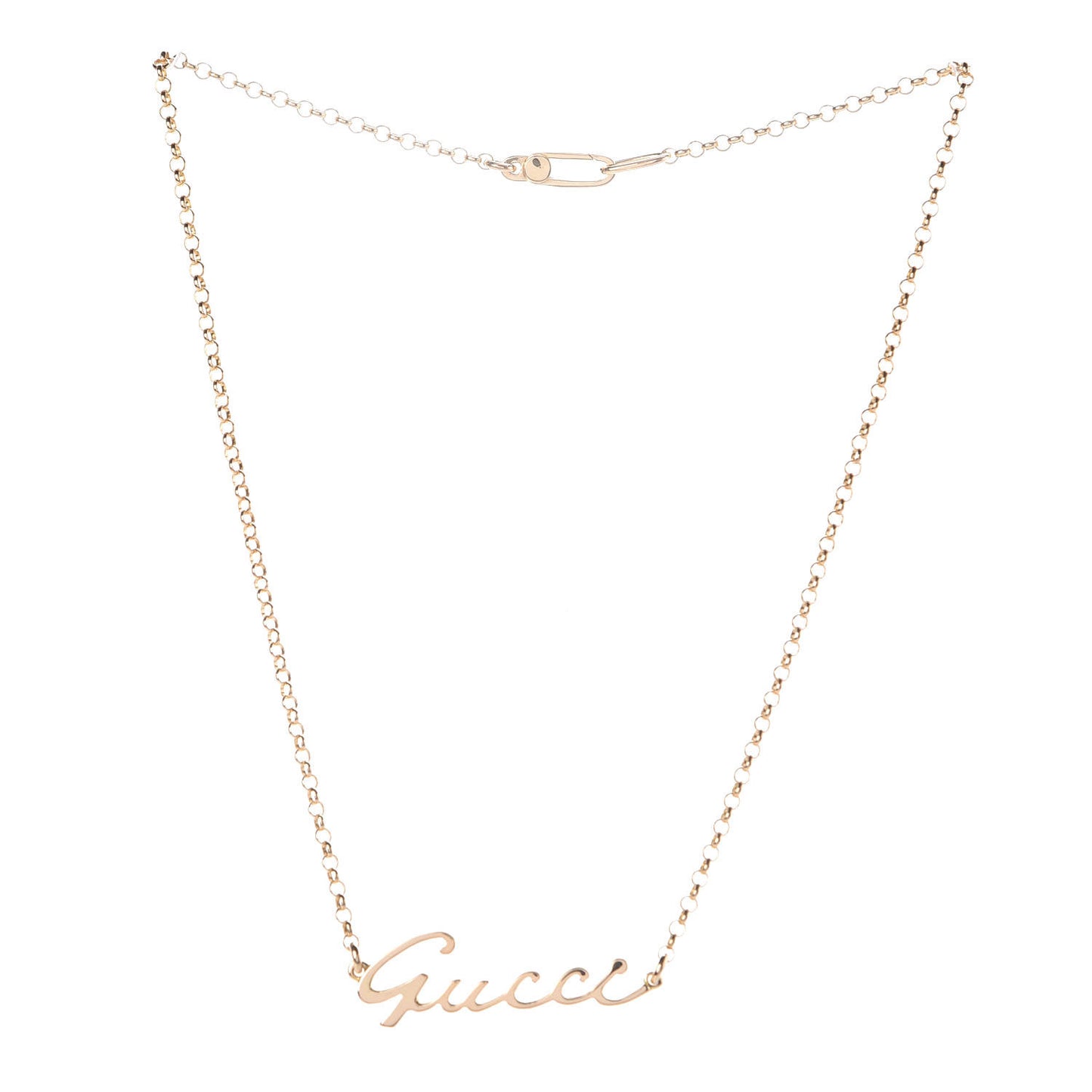 18K Yellow Gold Script Necklace