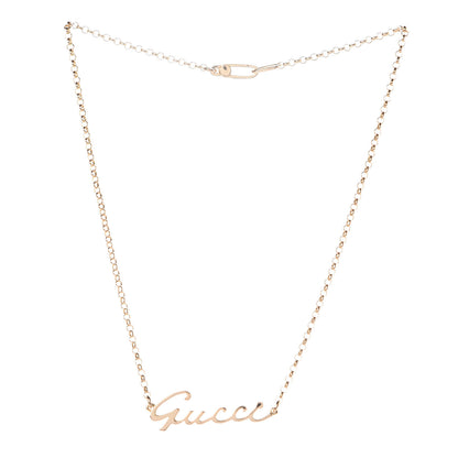 Gucci 18K Yellow Gold Script Necklace 3 of 5