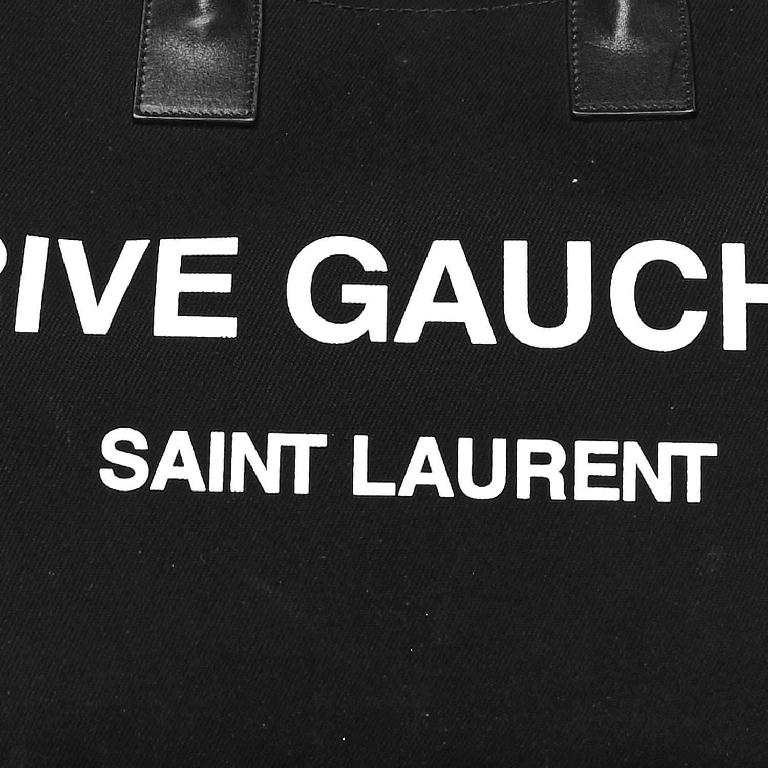 Saint Laurent Linen Calfskin Rive Gauche Tote Black 8 of 10