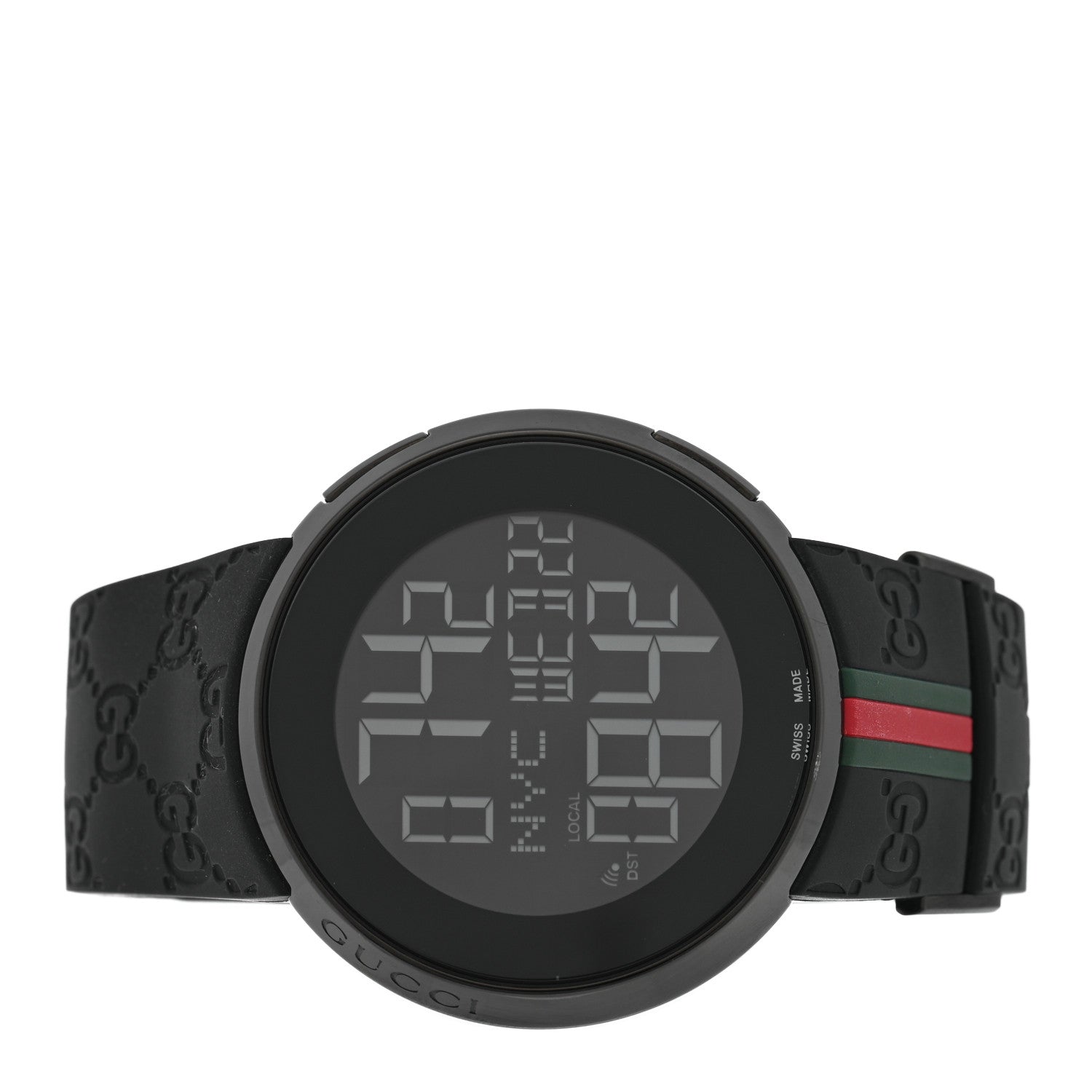 Gucci Stainless Steel Rubber 45mm Digital I-Gucci Web Watch Black 2 of 5