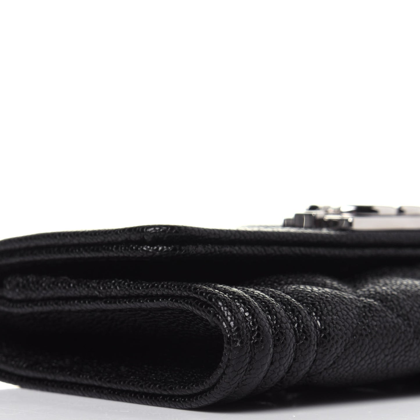 Caviar Quilted Boy Flap Card Holder Black