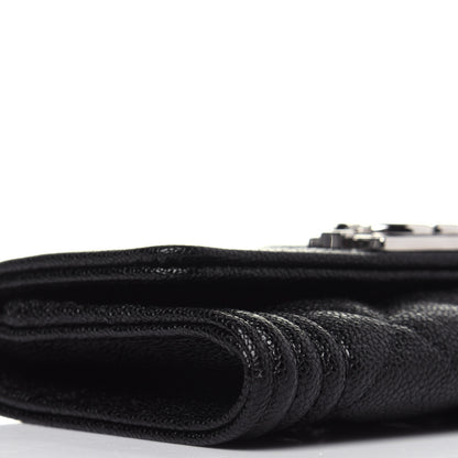 Chanel Caviar Quilted Boy Flap Card Holder Black 9 of 12