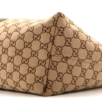 Gucci GG Monogram Web Large Giglio Tote Beige Brown 10 of 12