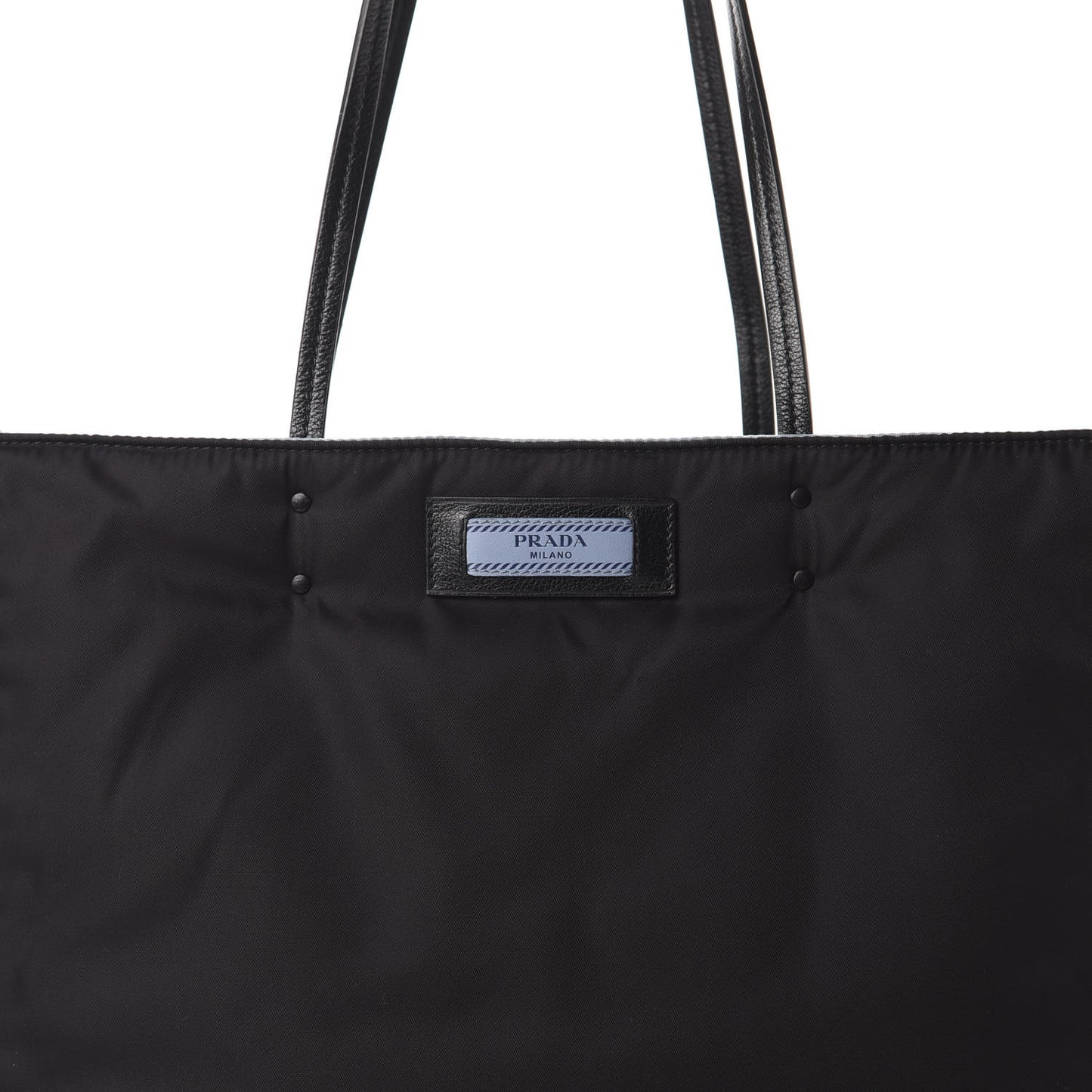 Tessuto Nylon Etiquette Studded Tote Black Astrale