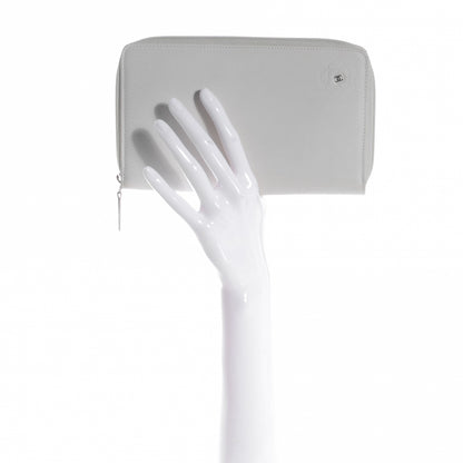 Chanel Leather CC Camellia Zip Organizer Wallet Off White 2 of 11