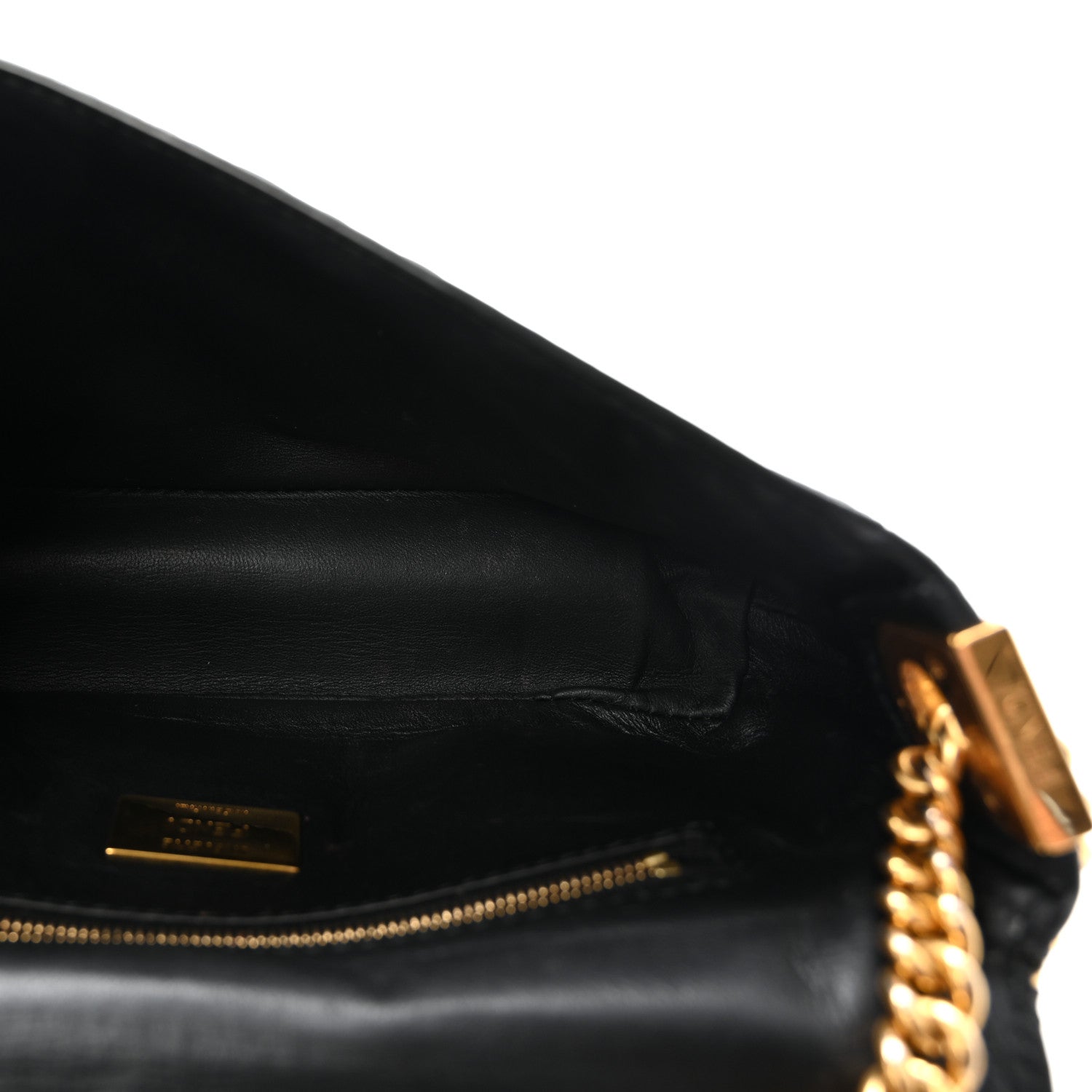 Fendi Nappa Small FF Embossed Midi Chain Baguette Black 5 of 9