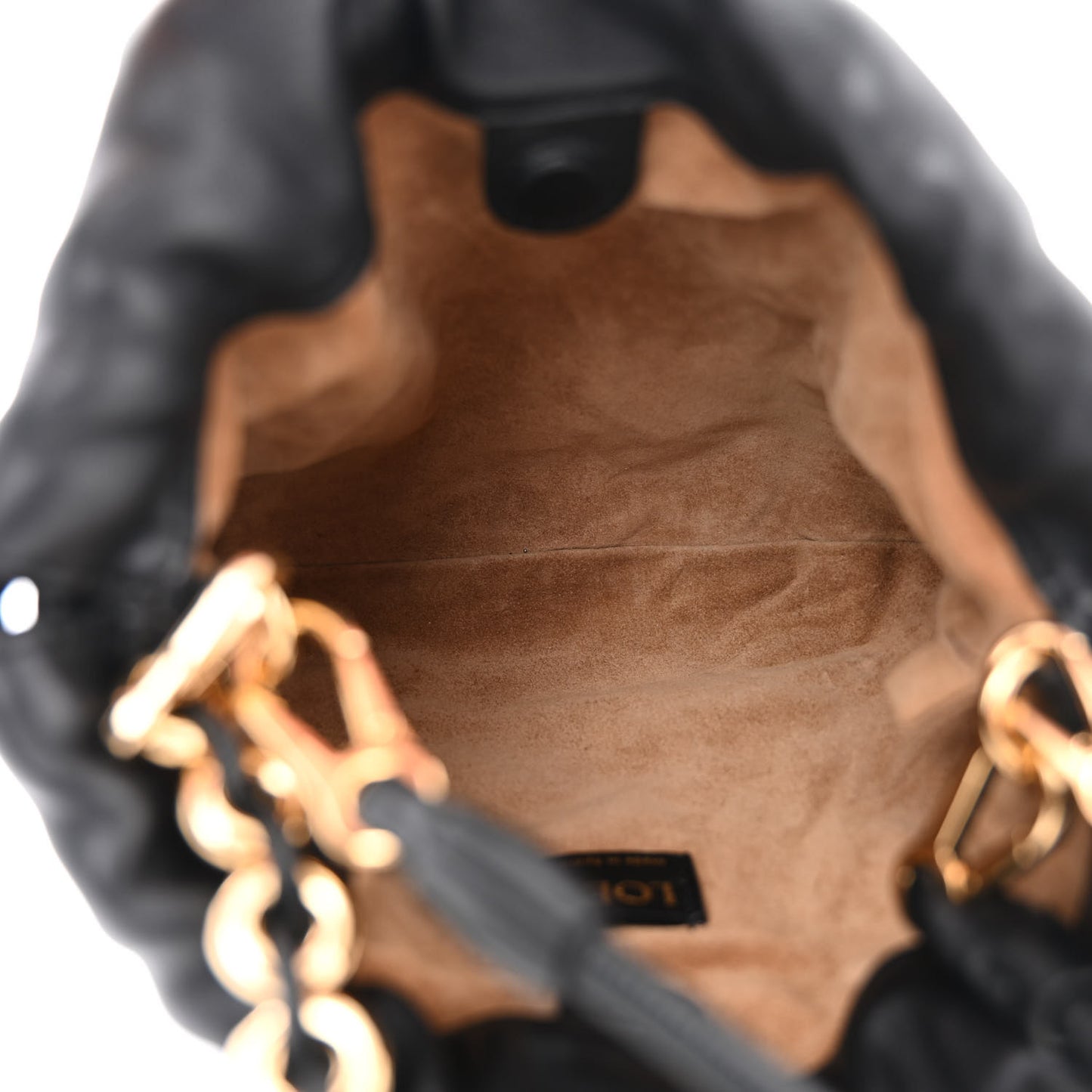 Mellow Nappa Donut Chain Mini Flamenco Knot Clutch Black