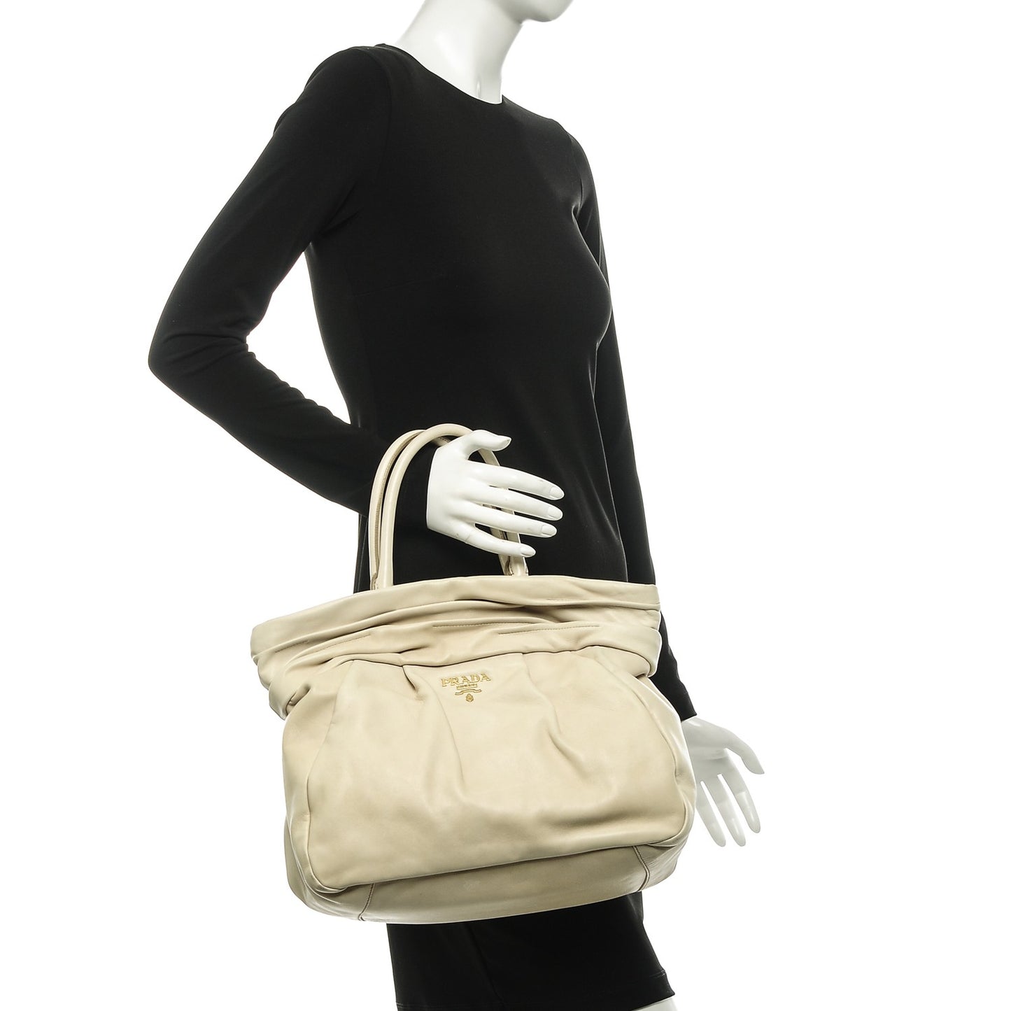 Soft Calf Pleated Shopping Tote Talco