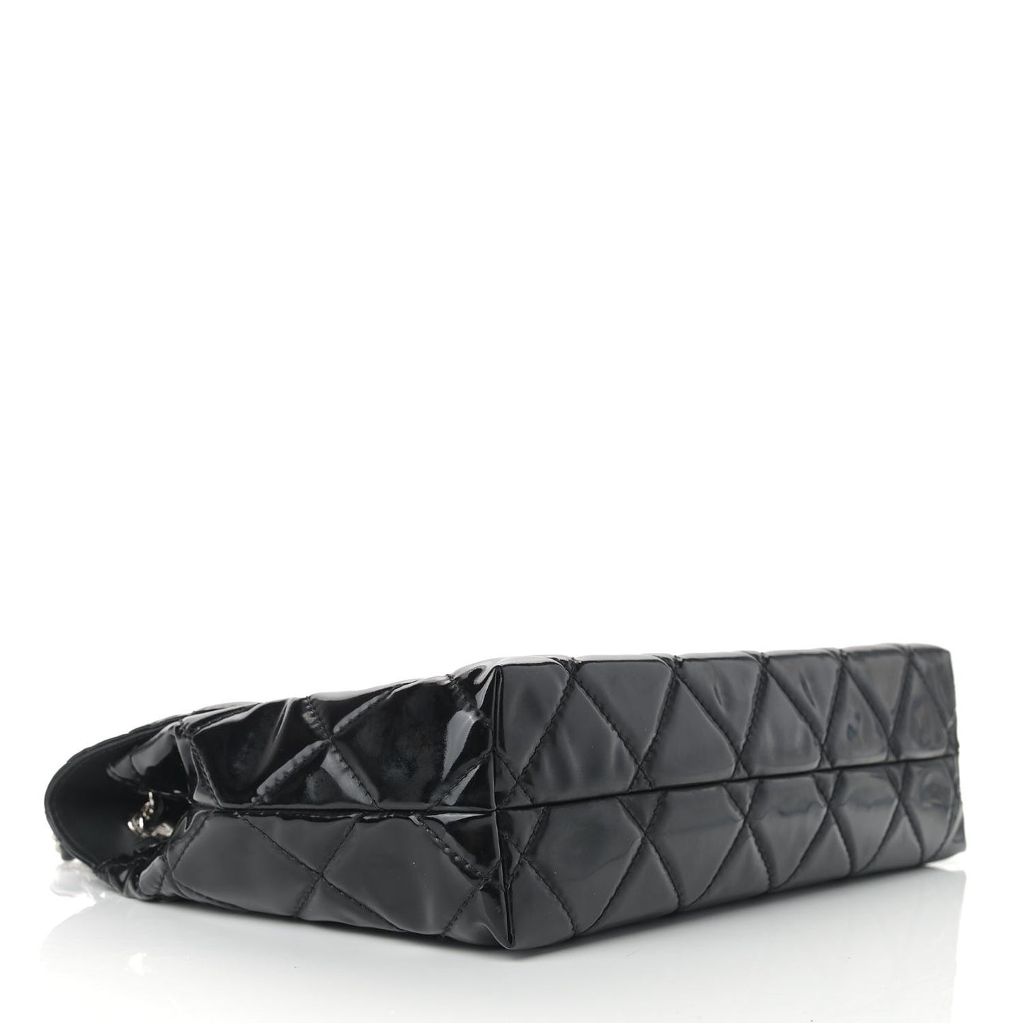 Vinyl Quilted In the Business Flap Bag Black