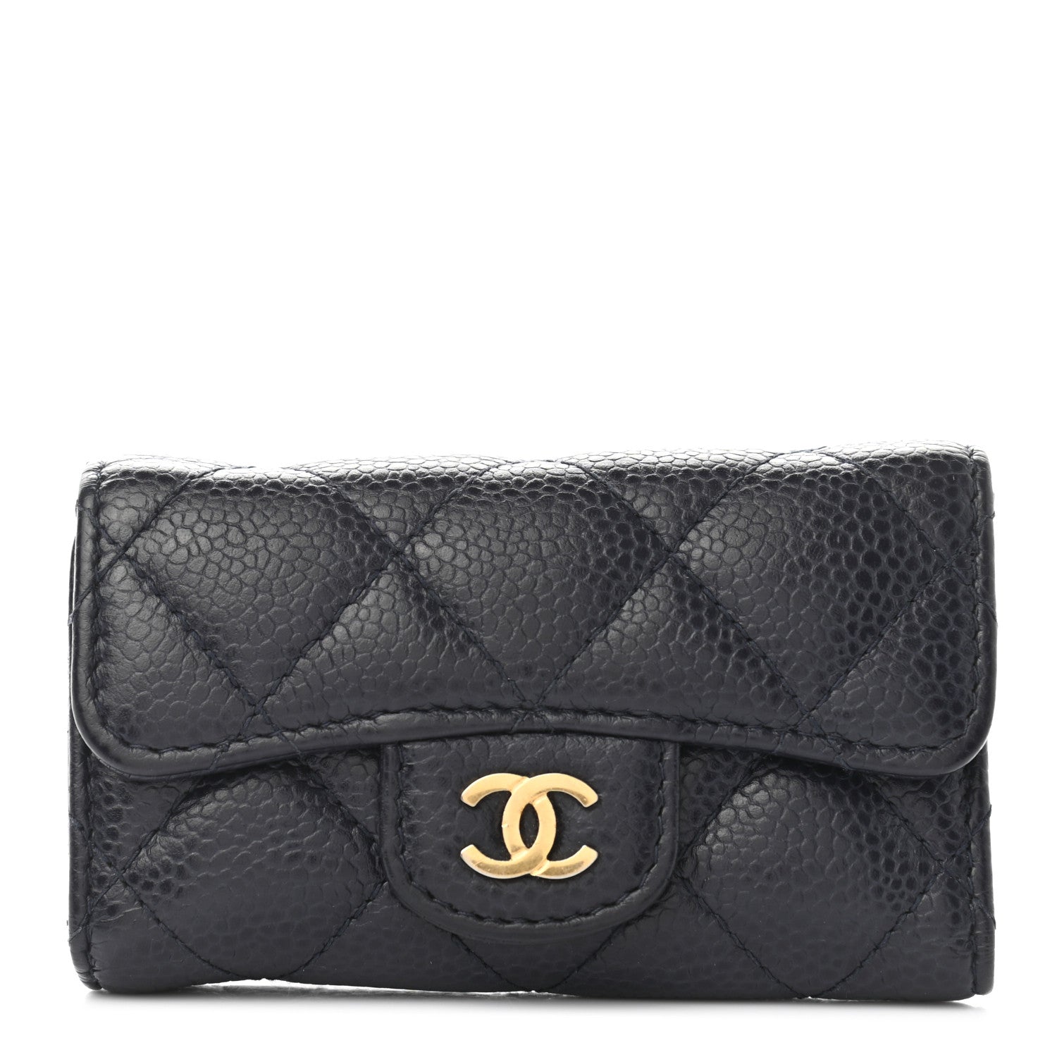 Chanel Caviar Quilted 6 Key Holder Blue 1 of 10