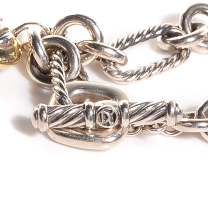 David Yurman Sterling Silver 18K Yellow Gold Cable Heart Charm Bracelet 4 of 6