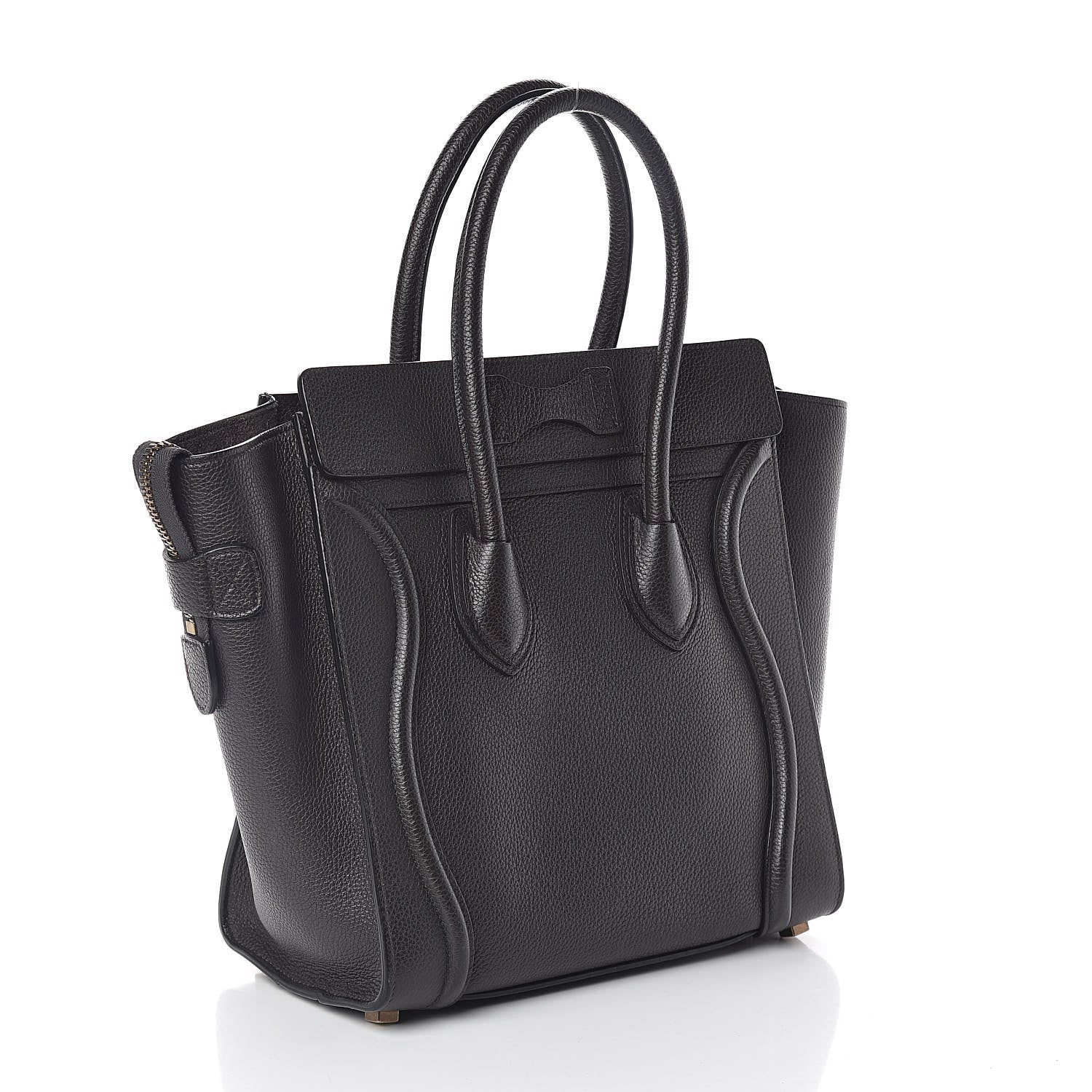 Celine Drummed Calfskin Micro Luggage Black 3 of 9