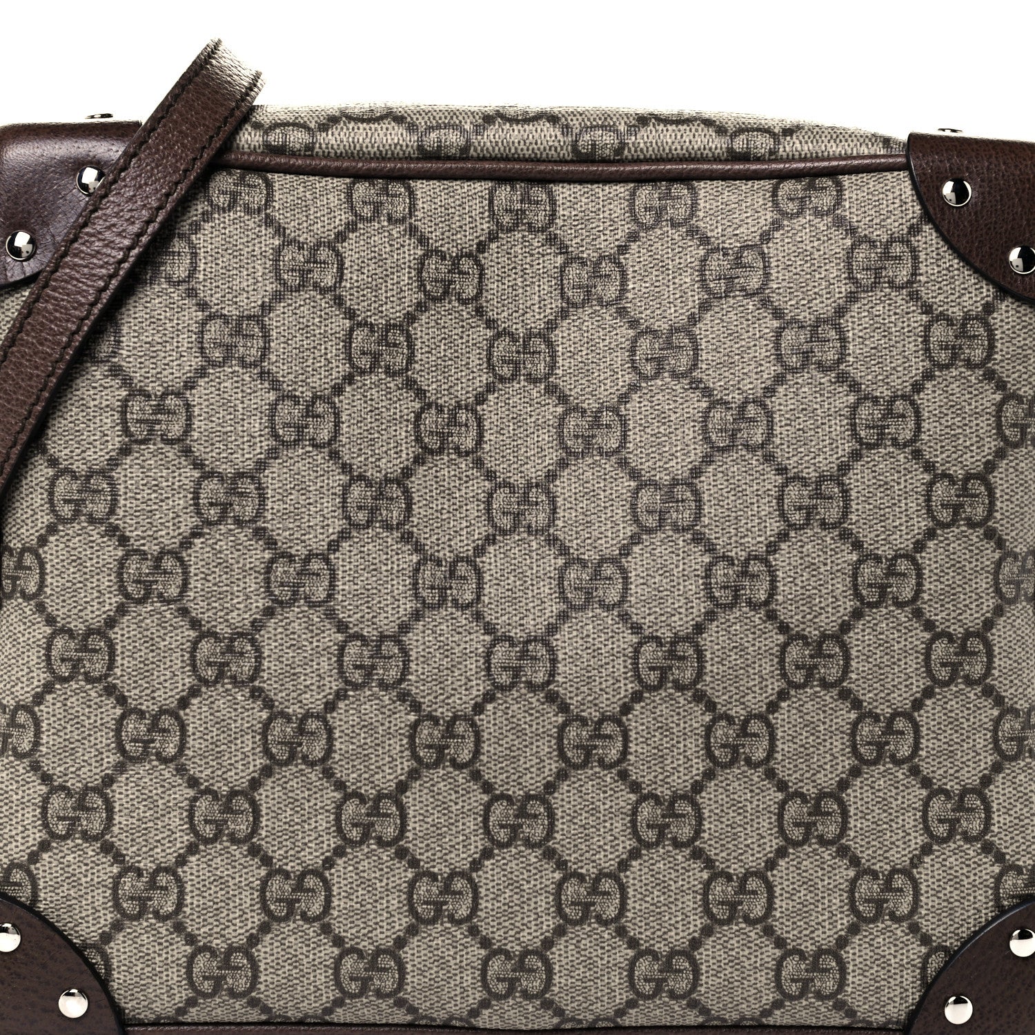 Gucci GG Supreme Monogram Textured Calfskin Square Messenger Bag Beige Ebony New Acero 9 of 12