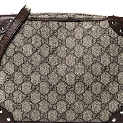 Gucci GG Supreme Monogram Textured Calfskin Square Messenger Bag Beige Ebony New Acero 9 of 12