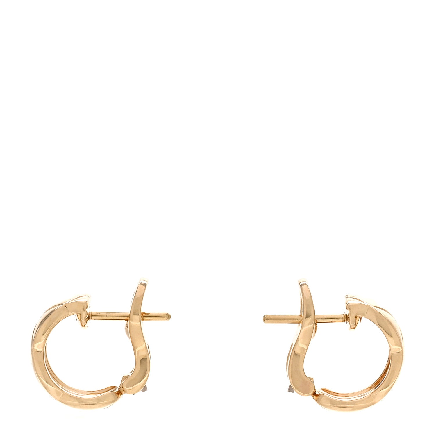 Chanel 18K Yellow Gold Coco Crush Hoop Earrings 3 of 5