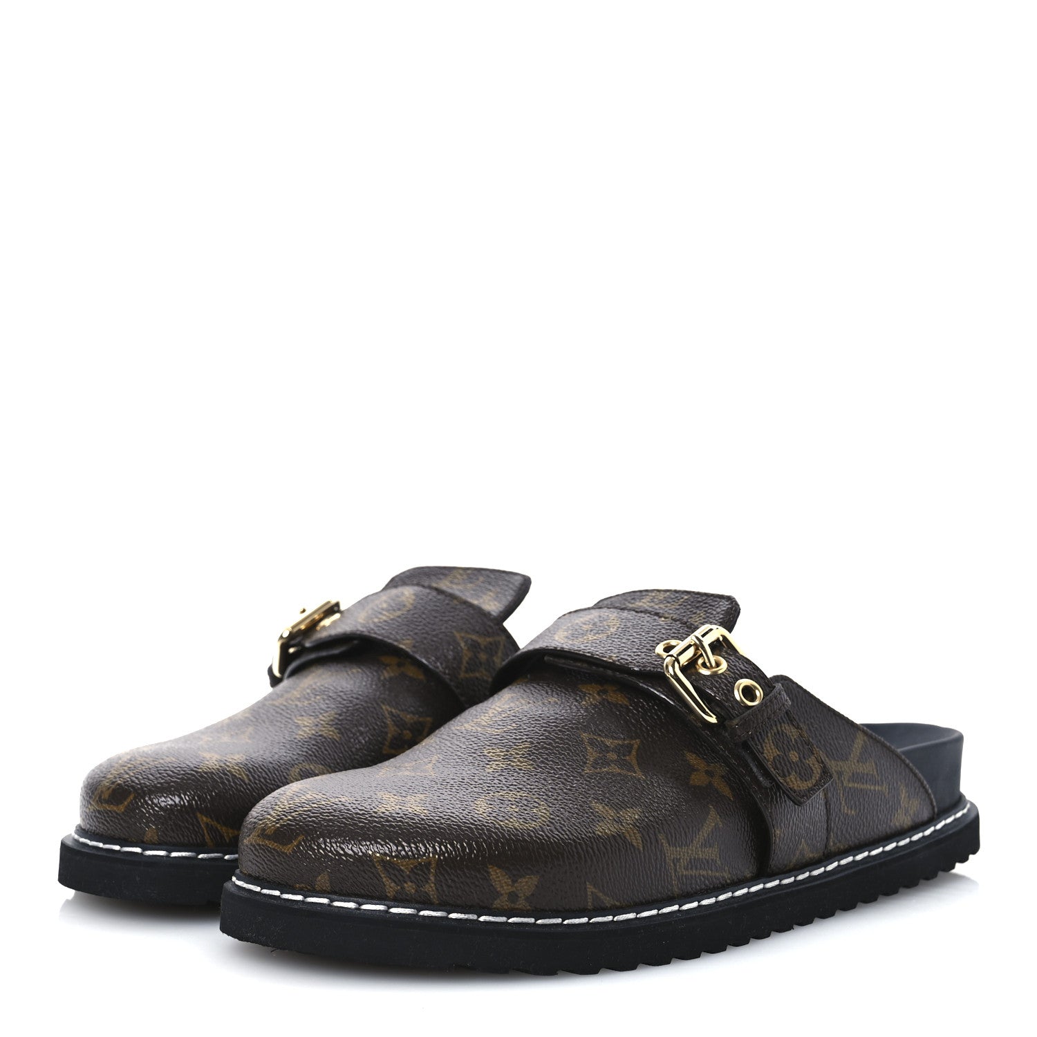 Louis Vuitton Patent Monogram Womens Cosy Flat Comfort Clog Mules 38.5 Brown 4 of 11