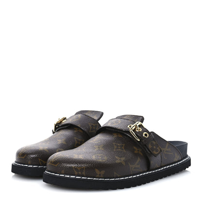 Louis Vuitton Patent Monogram Womens Cosy Flat Comfort Clog Mules 38.5 Brown 4 of 11