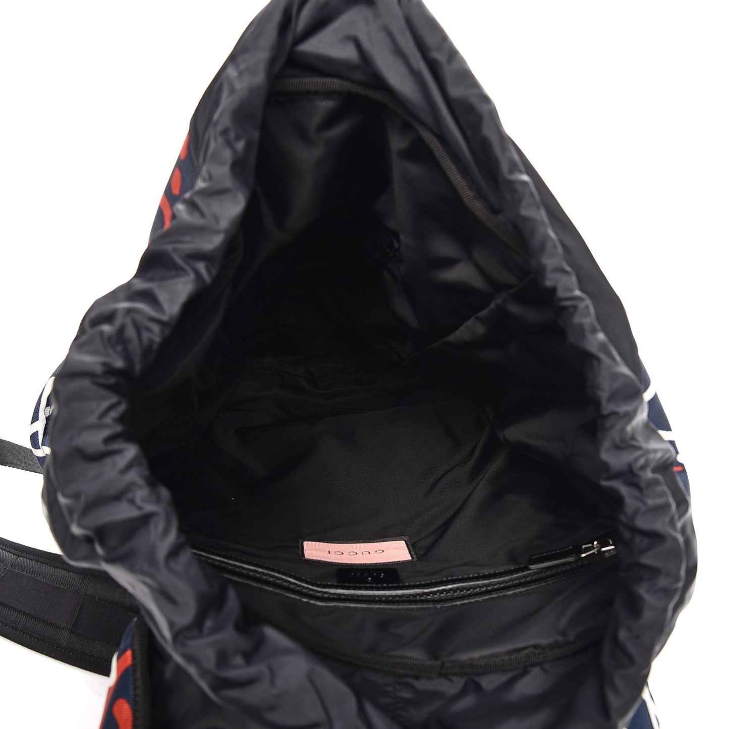 Techno Canvas GucciGhost Double Buckle Backpack Blue Agata Hibiscus Red