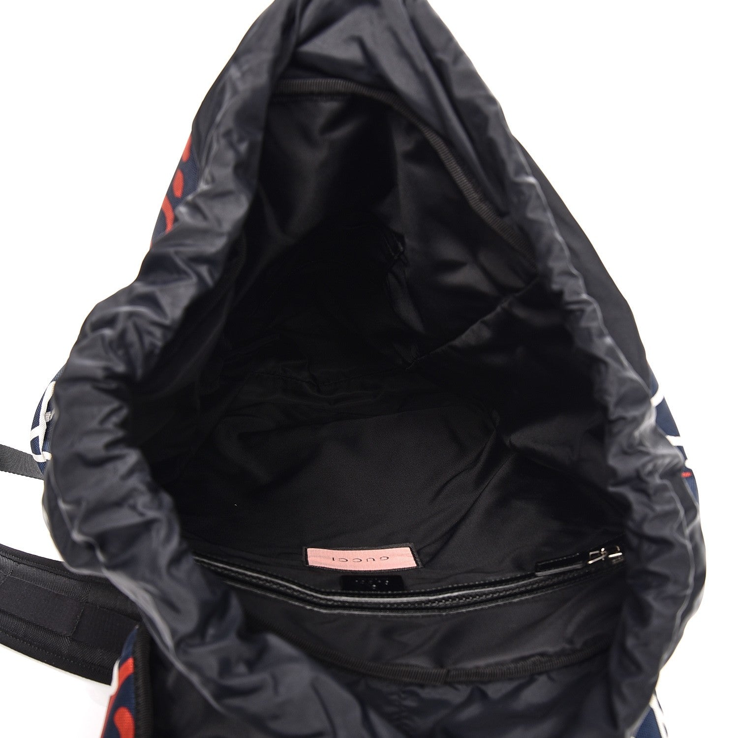Gucci Techno Canvas GucciGhost Double Buckle Backpack Blue Agata Hibiscus Red 5 of 7