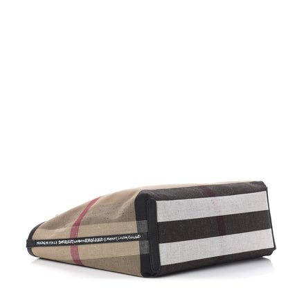 Burberry Coated Canvas Mega Check Medium Doodle Tote Black 7 of 15