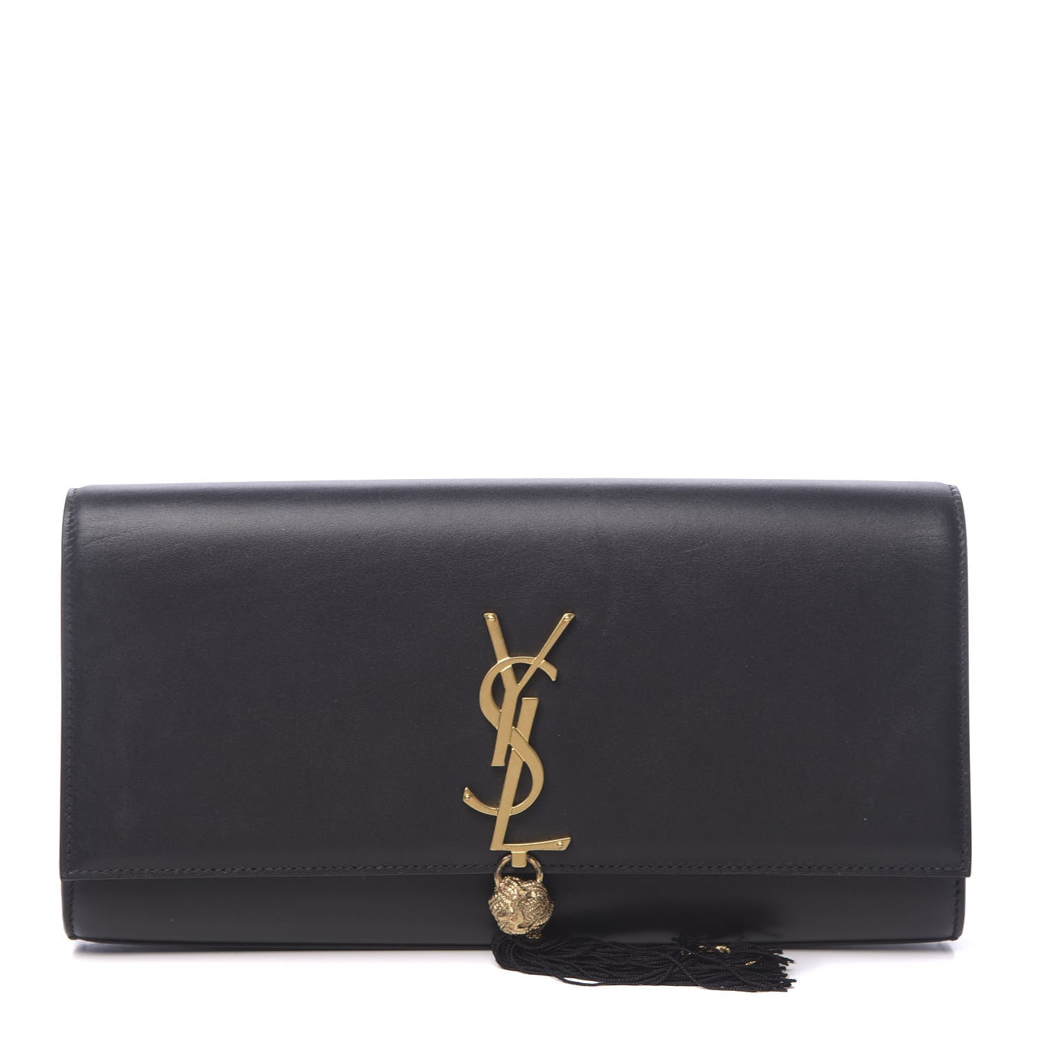 Saint Laurent Calfskin Monogram Kate Tassel Clutch Black 1 of 12