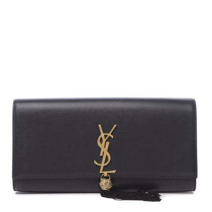 Saint Laurent Calfskin Monogram Kate Tassel Clutch Black 1 of 12