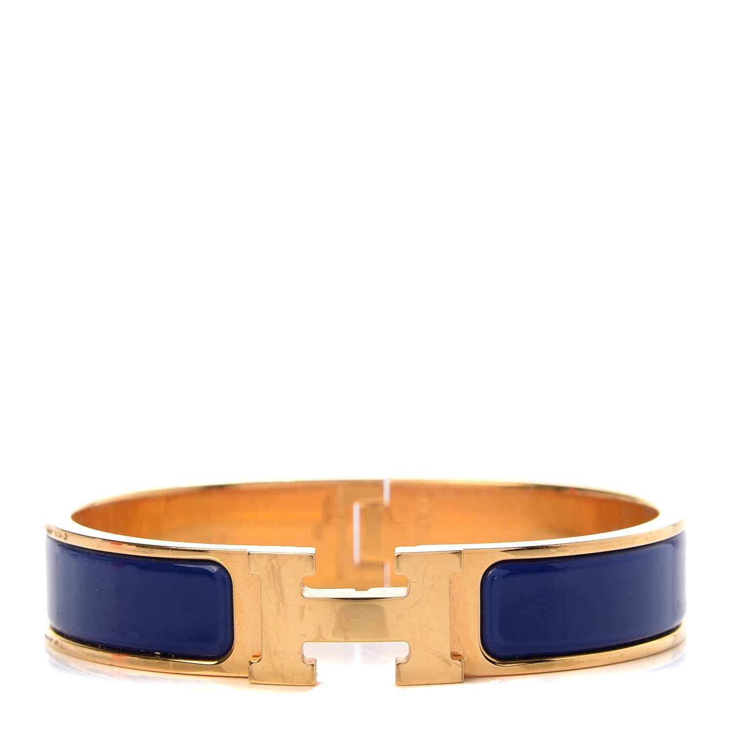 Hermes Narrow Enamel Clic Clac H Bracelet PM Indigo 1 of 6