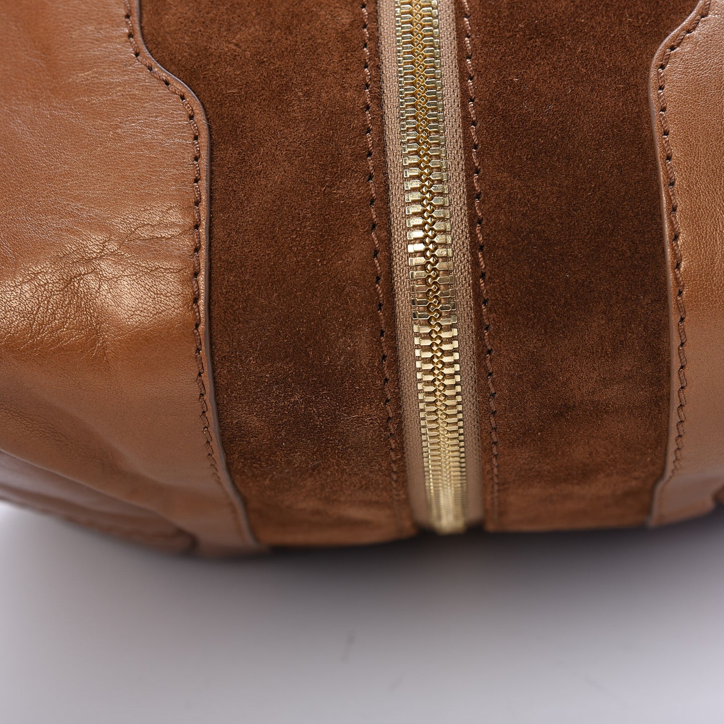 Calfskin Suede Mandah Shoulder Bag Brown