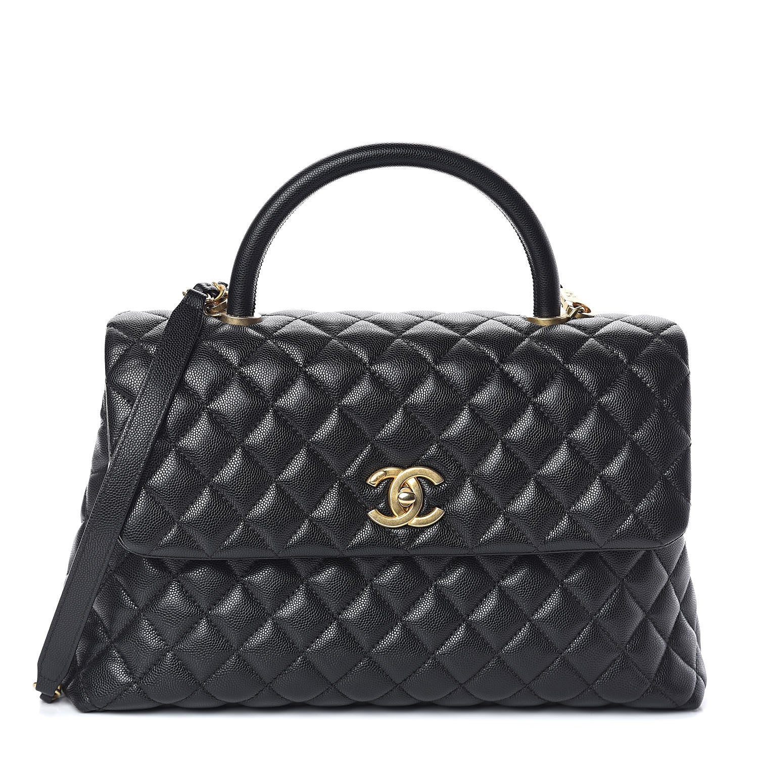 Chanel Caviar Quilted Medium Coco Handle Flap Black 1 of 10