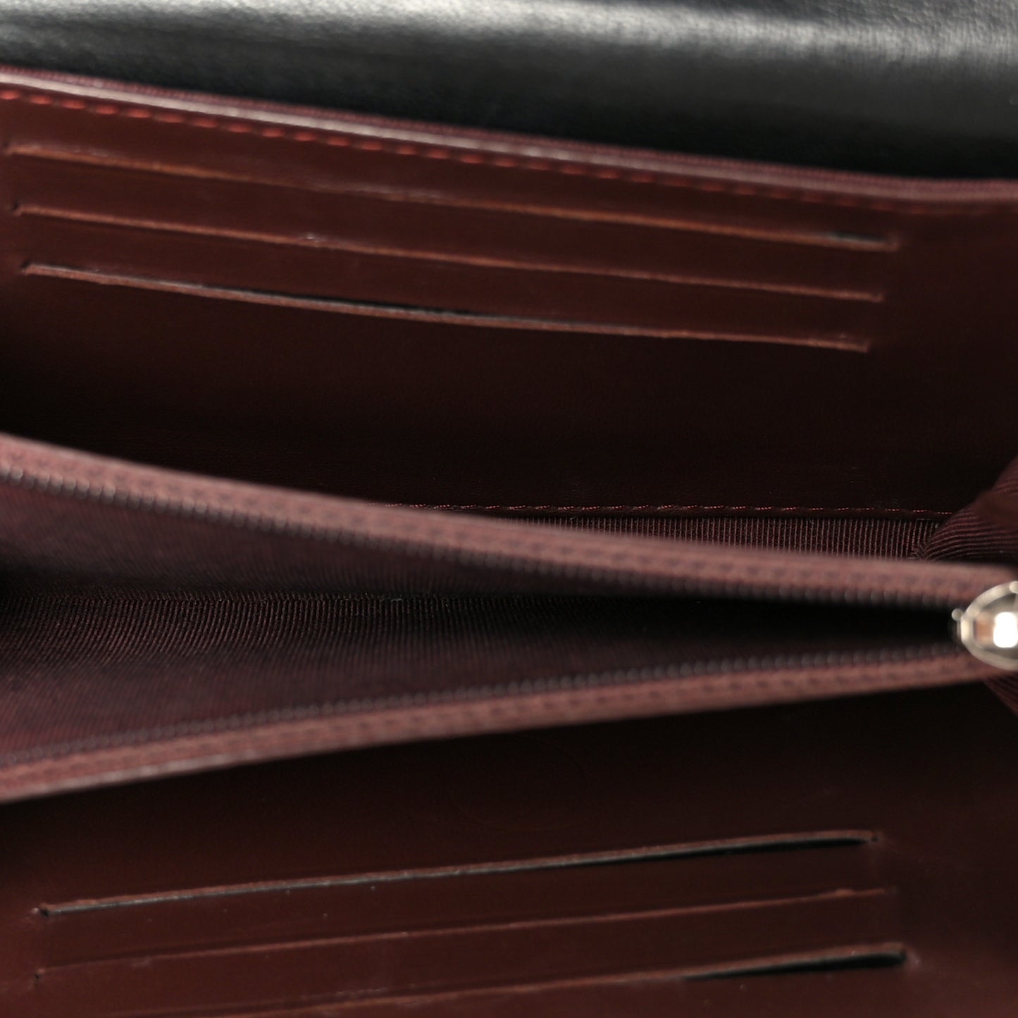 Lambskin Quilted Large Flap Wallet Black