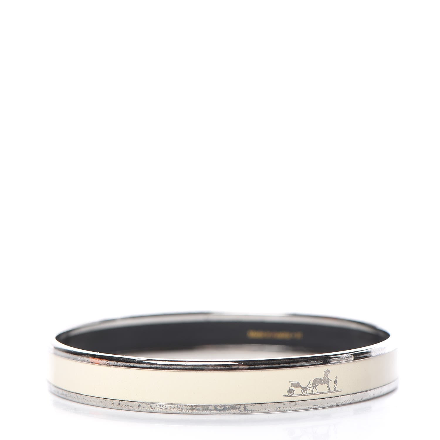 Hermes Enamel Printed Narrow Caleche Bracelet 65 Pannacotta 3 of 6