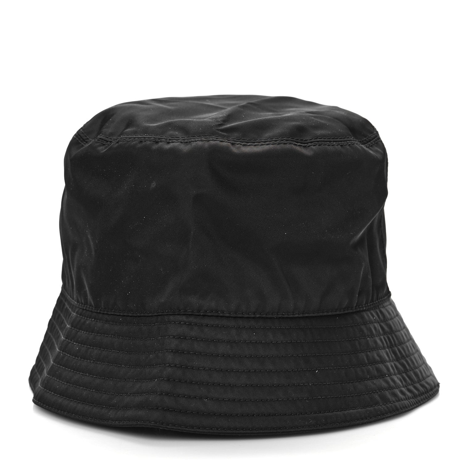 Prada Re-Nylon Metal Triangle Logo Womens Bucket Hat M Black 3 of 5