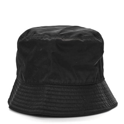 Prada Re-Nylon Metal Triangle Logo Womens Bucket Hat M Black 3 of 5