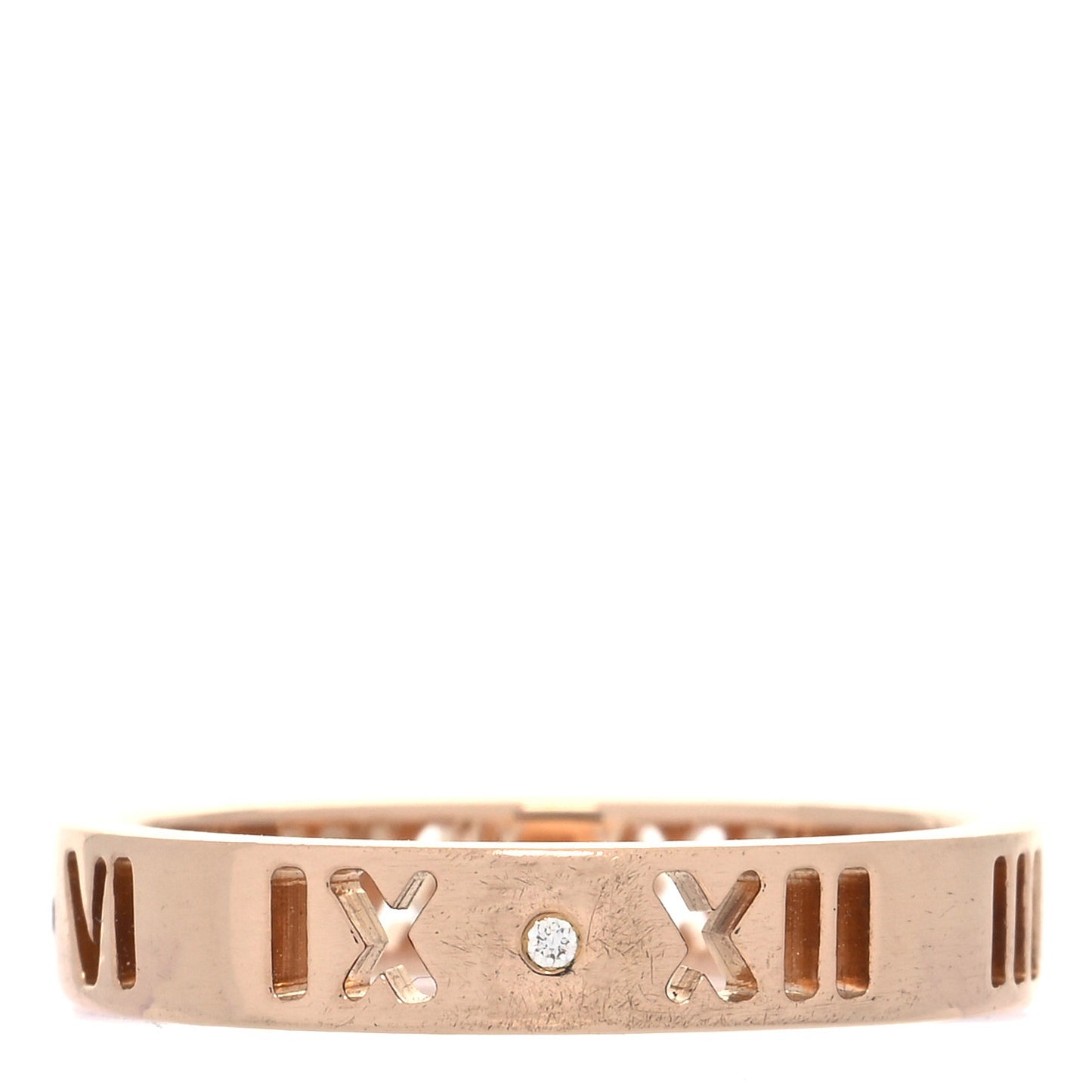 18K Rose Gold Diamond Atlas Pierced Ring 50 5.25