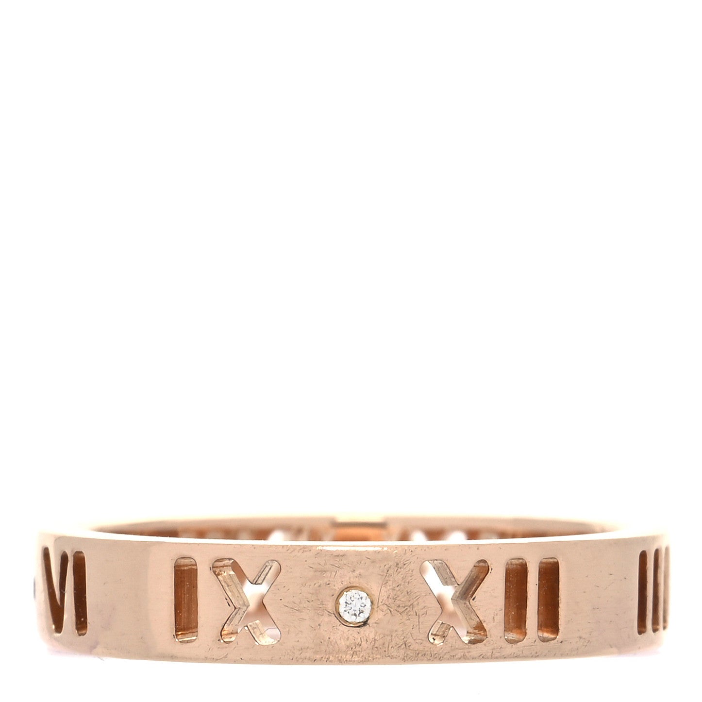 Tiffany 18K Rose Gold Diamond Atlas Pierced Ring 50 5.25 1 of 5