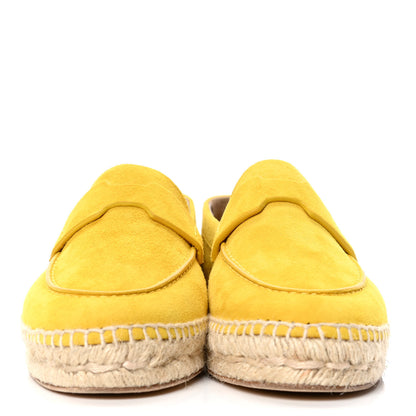 Hermes Suede Goatskin Womens Trip Espadrilles 36 Jaune Citron 2 of 4