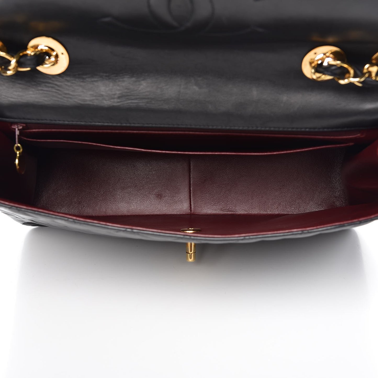 Lambskin Quilted XL Jumbo Single Flap Black