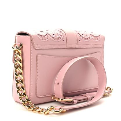 Dolce & Gabbana Lambskin Embroidered Laser Cut Shoulder Bag Rose Poudre 3 of 8