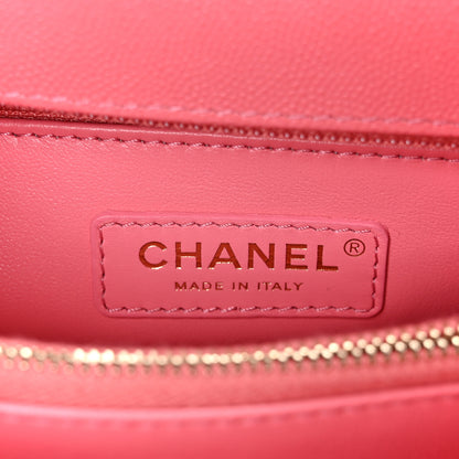 Chanel Caviar Quilted Small Coco Handle Flap Pink 4 of 9