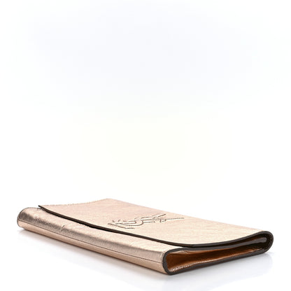 Saint Laurent Metallic Calfskin Large Belle De Jour Clutch Rose Gold 7 of 9