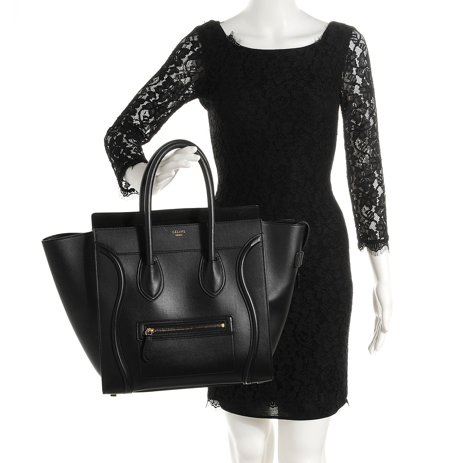 Celine Smooth Calfskin Mini Luggage Black 2 of 8