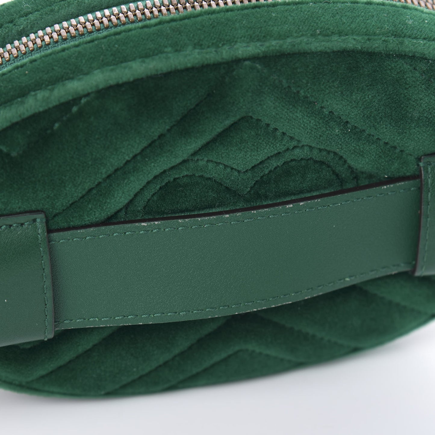 Velvet Matelasse GG Marmont Belt Bag 95 38 Green