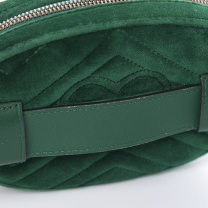 Gucci Velvet Matelasse GG Marmont Belt Bag 95 38 Green 12 of 12