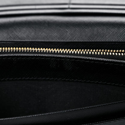 Prada Saffiano Metal Continental Flap Wallet Black 7 of 21