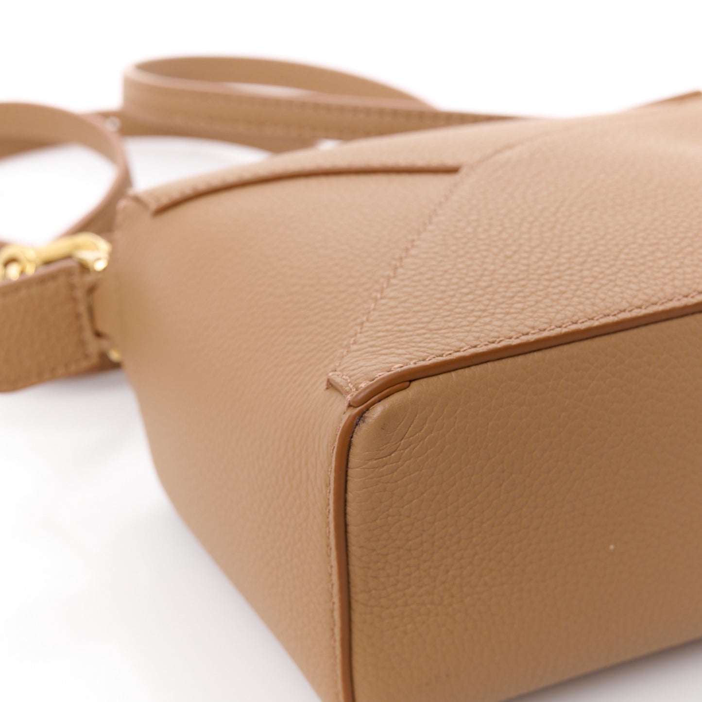 Calfskin Mini Puzzle Edge Bag Toffee