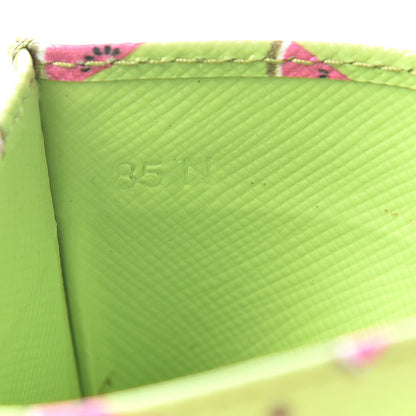 Prada Saffiano Watermelon Print Card Case Erba 6 of 9
