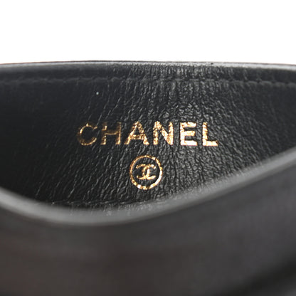 Chanel Letter Calfskin Embossed Quilted CC Card Holder Black 6 of 7