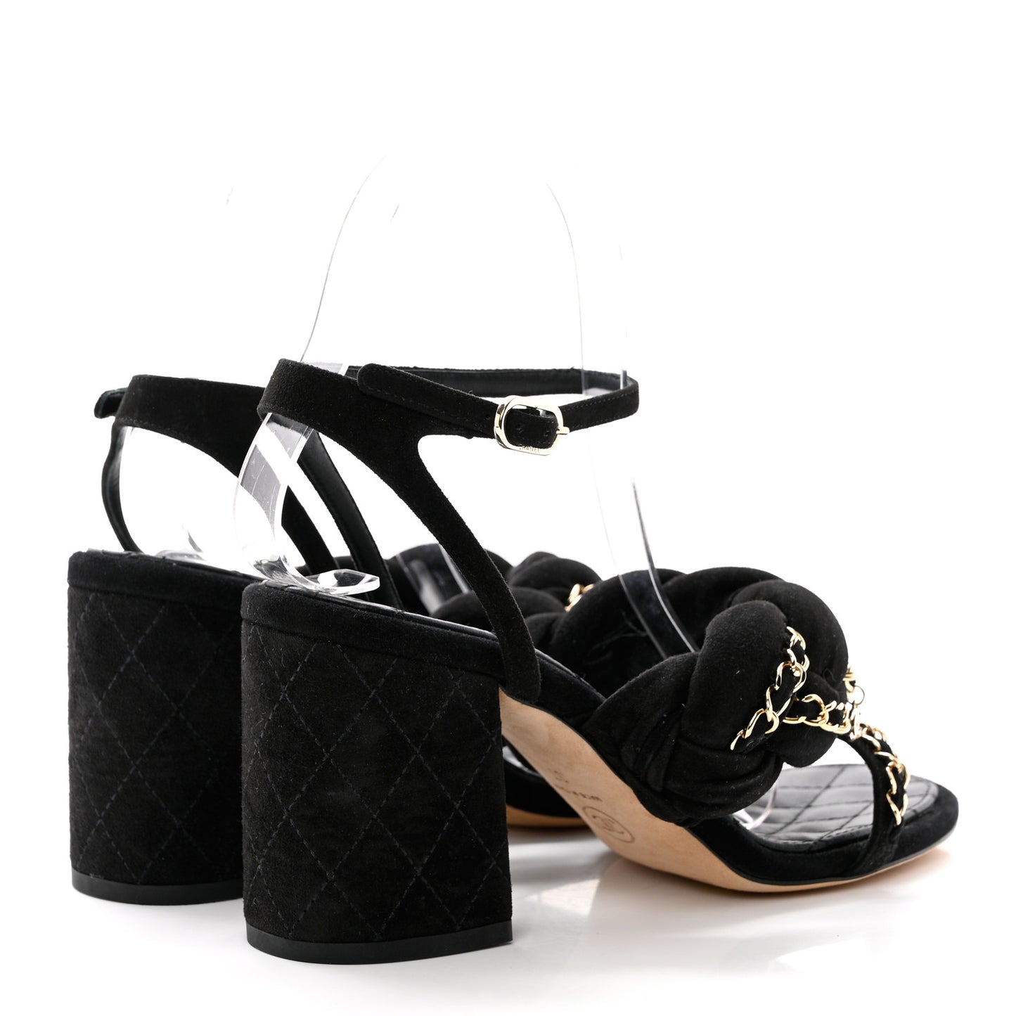 Kid Suede Chain Braided Sandals 37 Black
